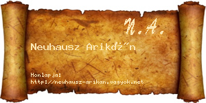 Neuhausz Arikán névjegykártya